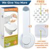 imageBaby Toilet Lock 3 Pack Ideal Baby Proof Toilet Lid Lock with Arm  No Tools Needed Easy Installation with 3M Adhesive  Top Safety Toilet Seat Lock  Fits Most Toilets  WhiteWhite