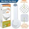 imageBaby Toilet Lock by Wappa Baby  9quotL x 4quotW  Ideal Baby Proof Toilet Lid Lock  No Tools Needed Easy Installation with 3M Adhesive  Top Safety Toilet Seat Lock  Fits Most Toilets  White 1 PackWhite