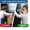 imageChild Safety Locks 4Pack  Baby Proof Cabinets Drawers Toilets ampamp Appliances Adjustable Strap Length Double Lock Option  Easy Latch for Adults to Open4 Count Pack of 1