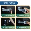 imageChild Safety Locks 4Pack  Baby Proof Cabinets Drawers Toilets ampamp Appliances Adjustable Strap Length Double Lock Option  Easy Latch for Adults to Open4 Count Pack of 1