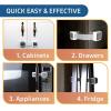 imageChild Safety Locks 4Pack  Baby Proof Cabinets Drawers Toilets ampamp Appliances Adjustable Strap Length Double Lock Option  Easy Latch for Adults to Open4 Count Pack of 1