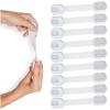 imageChild Safety Strap Locks 10 Pack Baby Locks for Cabinets and Drawers Toilet Fridge ampamp More 3M Adhesive Pads Easy Installation No Drilling Required WhiteGray10 Count Pack of 1