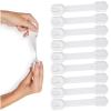 imageChild Safety Strap Locks 10 Pack Baby Locks for Cabinets and Drawers Toilet Fridge ampamp More 3M Adhesive Pads Easy Installation No Drilling Required White