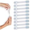 imageChild Safety Strap Locks 4Pack Baby Locks for Cabinets and Drawers Toilet Fridge ampamp More 3M Adhesive Pads Easy Installation WhiteGrayWhiteGray