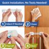 imageChild Safety Strap Locks 4Pack Baby Locks for Cabinets and Drawers Toilet Fridge ampamp More 3M Adhesive Pads Easy Installation WhiteGrayWhiteGray