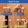 imageChild Safety Strap Locks 4Pack Baby Locks for Cabinets and Drawers Toilet Fridge ampamp More 3M Adhesive Pads Easy Installation WhiteGrayWhiteGray