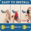 imageDoor Lever Lock 1 Pack Prevents Toddlers from Opening Doors 325quot L  15quot W  45quot H Easy One Hand Operation for Adults Durable ABS with 3M Adhesive Backing Simple Install No Tools NeededBlack