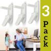 imageDoor Lever Lock 3 Pack Prevents Toddlers from Opening Doors 325quot L  15quot W  45quot H Easy One Hand Operation for Adults Durable ABS with 3M Adhesive Backing Simple Install No Tools NeededWhite