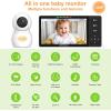 imageHelloBaby 720P 55 HD Baby Monitor with Camera and Audio No WiFi Video Baby Monitor Remote Pan Tilt Zoom Wide View Range 1080P Infant Camera Night Light Hack Proof 4000mAh Battery 1000ft1camHB6081