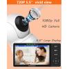 imageHelloBaby 720P 55 HD Baby Monitor with Camera and Audio No WiFi Video Baby Monitor Remote Pan Tilt Zoom Wide View Range 1080P Infant Camera Night Light Hack Proof 4000mAh Battery 1000ftHB6081Newer Version