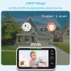 imageHelloBaby 720P 55quot HD Baby Monitor 2 Cameras and Audio No WiFi Split Screen Remote Pan Tilt Zoom Video Baby Monitor Wide View Range 1080P Camera Night Light 4000mAh Battery TimeampampClockWhite6inch