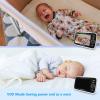 imageHelloBaby 720P 55quot HD Baby Monitor 2 Cameras and Audio No WiFi Split Screen Remote Pan Tilt Zoom Video Baby Monitor Wide View Range 1080P Camera Night Light 4000mAh Battery TimeampampClockWhiteHB6550