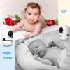 imageHelloBaby 720P 55quot HD Baby Monitor 2 Cameras and Audio No WiFi Split Screen Remote Pan Tilt Zoom Video Baby Monitor Wide View Range 1080P Camera Night Light 4000mAh Battery TimeampampClockWhiteHB6550