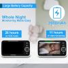 imageHelloBaby 720P 55quot HD Baby Monitor 2 Cameras and Audio No WiFi Split Screen Remote Pan Tilt Zoom Video Baby Monitor Wide View Range 1080P Camera Night Light 4000mAh Battery TimeampampClockWhiteHB6550