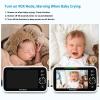 imageHelloBaby Upgrade 5 Baby Monitor with 26Hour Battery 2 Cameras PanTiltZoom 1000ft Range Video Audio Baby Monitor No WiFi VOX Night Vision 2Way Talk 8 Lullabies and TemperatureHB65504