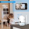 imageHelloBaby Upgrade 5 Baby Monitor with 26Hour Battery 2 Cameras PanTiltZoom 1000ft Range Video Audio Baby Monitor No WiFi VOX Night Vision 2Way Talk 8 Lullabies and TemperatureHB65504