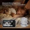 imageHelloBaby Upgrade 5 Baby Monitor with 26Hour Battery 2 Cameras PanTiltZoom 1000ft Range Video Audio Baby Monitor No WiFi VOX Night Vision 2Way Talk 8 Lullabies and TemperatureHB65503