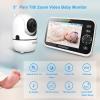 imageHelloBaby Upgrade 5 Baby Monitor with 26Hour Battery 2 Cameras PanTiltZoom 1000ft Range Video Audio Baby Monitor No WiFi VOX Night Vision 2Way Talk 8 Lullabies and TemperatureHB65504