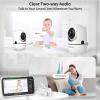 imageHelloBaby Upgrade 5 Baby Monitor with 26Hour Battery 2 Cameras PanTiltZoom 1000ft Range Video Audio Baby Monitor No WiFi VOX Night Vision 2Way Talk 8 Lullabies and TemperatureHB65503