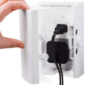 imageBaby Safety Outlet Cover Box 2 Pack Double Lock for Much Better Toddler Proofing Easier Operation Simple 3 Step Install with Included Screws Provides Extra Space Inside for Plugs 2 Pack White2 Count  Pack of 1 
