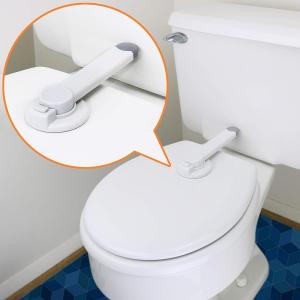 imageBaby Toilet Lock by Wappa Baby  9quotL x 4quotW  Ideal Baby Proof Toilet Lid Lock  No Tools Needed Easy Installation with 3M Adhesive  Top Safety Toilet Seat Lock  Fits Most Toilets  White 1 PackWhite