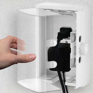 imageClear Outlet Cover Box Patented Double Lock for Much Better Toddler Proofing Easier Operation Simple 3 Step Install with Included Screws Provides Extra Space Inside for Plugs