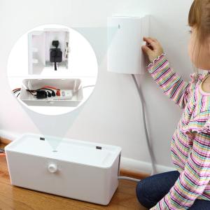 imagePower Strip Cover Box  Effectively Baby Proofs Power Strip with Patented Dual Lock Convenient Side Openings for Cords ampamp Cables Protects Small Hands ampamp FingersPower Strip Cover Box  Outlet Cover Box