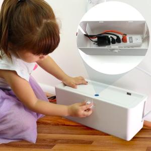 imagePower Strip Cover Box  Effectively Baby Proofs Power Strip with Patented Dual Lock Convenient Side Openings for Cords ampamp Cables Protects Small Hands ampamp FingersPower Strip Cover Box