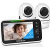 imageHelloBaby Baby Monitor 2 Cameras with Mount Upgrade 5 Screen 26Hour Battery Life Crib Baby Monitor Mount Without Tools or Wall Damage