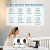 imageHelloBaby Baby Monitor 2 Cameras with Mount Upgrade 5 Screen 26Hour Battery Life Crib Baby Monitor Mount Without Tools or Wall Damage