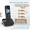 imageHellobaby HB26884 DECT 60 Land Line Phones Cordless with 4 Handsets Landline Telephones for Home Business Phone with Full Duplex Speakerphone Call Block 1000 ft Caller IDCall Waiting BlackHB26882