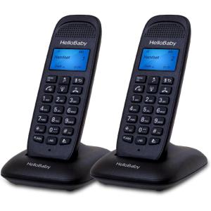 imageHelloBaby DECT 60 Cordless Phone with 4 Handsets for Home Landline Phone with Caller IDCall Waiting Call Block FullDuplex Handset Speakerphone Reliable 1000ft RangeHB16882