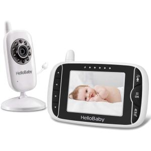 imageHelloBaby Video Baby Monitor with Camera and Audio  Infrared Night Vision  TwoWay Talk  Room Temperature  Lullabies  Long Range and High Capacity Battery