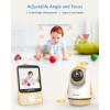imageHelloBaby No WiFi Baby Monitor with VoiceActivated Night Vision4quot IPS Camera and Audio 2Way Talk and PTZ 26H Battery and 1000ft Range Portable for Nursery and TravelHB6340