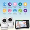 imageHelloBaby Video Baby Monitor with 2 Cameras and 5 Inch Split Screen Display Remote Control Cameras with Night Vision and Temprature MonitoringHB63512