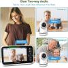 imageHelloBaby Video Baby Monitor with 2 Cameras and 5 Inch Split Screen Display Remote Control Cameras with Night Vision and Temprature MonitoringHB63512