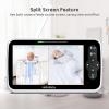 imageHelloBaby Video Baby Monitor with 2 Cameras and 5 Inch Split Screen Display Remote Control Cameras with Night Vision and Temprature MonitoringHB6351Plus2