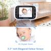 imageHelloBaby Video Baby Monitor with Remote Camera PanTiltZoom 32 Color LCD Screen Infrared Night Vision Temperature Display Lullaby Two Way Audio32 inches