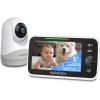 imageHelloBaby Monitor with Camera and Audio 5 Screen with 16Hour Video Streaming Remote PanTiltZoom Camera TwoWay Talk VOX Mode AutoNight Vision Range up to 960ft and No WiFi5 inches
