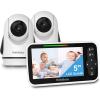 imageHelloBaby Video Baby Monitor with 2 Cameras and 5 Inch Split Screen Display Remote Control Cameras with Night Vision and Temprature MonitoringHB63512