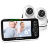 imageHelloBaby Video Baby Monitor with 2 Cameras and 5 Inch Split Screen Display Remote Control Cameras with Night Vision and Temprature MonitoringHB6351Plus2