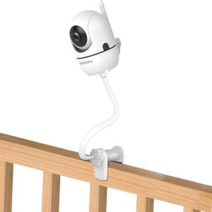 imageHelloBaby Baby Monitor Mount for HB6550 Pro HB6560 HB65 HB6339 HB40 HB6081 HB66 HB6351 20 Inch Flexible Arm Bracket Sturdy Camera Holder Attaches to Crib Cot Shelves No Tools or Wall DamageClip Mount