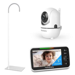 imageHelloBaby Baby Monitor with Floor Stand 5 Screen and 30Hour Battery Life No WiFi Baby Monitor with Camera and Audio Flexible Hello Baby Stand