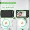 image:imageHelloBaby No WiFi Baby Monitor Green with Floor Stand 5 Screen 30Hour Battery PanTiltZoom Video Upgrade with Camera and Audio Night Vision VOX 2Way Talk 8 Lullabies and 1000ft Range