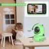 image:imageHelloBaby No WiFi Baby Monitor Green with Floor Stand 5 Screen 30Hour Battery PanTiltZoom Video Upgrade with Camera and Audio Night Vision VOX 2Way Talk 8 Lullabies and 1000ft Range