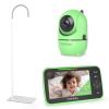 image:imageHelloBaby No WiFi Baby Monitor Green with Floor Stand 5 Screen 30Hour Battery PanTiltZoom Video Upgrade with Camera and Audio Night Vision VOX 2Way Talk 8 Lullabies and 1000ft Range