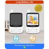 image:imageHelloBaby No WiFi Baby Monitor with VoiceActivated Night Vision4 IPS Camera and Audio 2Way Talk and PTZ 26H Battery and 1000ft Range Portable for Nursery and TravelHB6240