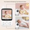 image:imageHelloBaby No WiFi Baby Monitor with VoiceActivated Night Vision4 IPS Camera and Audio 2Way Talk and PTZ 26H Battery and 1000ft Range Portable for Nursery and TravelHB62402