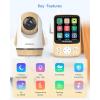 image:imageHelloBaby No WiFi Baby Monitor with VoiceActivated Night Vision4 IPS Camera and Audio 2Way Talk and PTZ 26H Battery and 1000ft Range Portable for Nursery and TravelHB6340