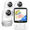 image:imageHelloBaby No WiFi Baby Monitor with VoiceActivated Night Vision4 IPS Camera and Audio 2Way Talk and PTZ 26H Battery and 1000ft Range Portable for Nursery and TravelHB62403